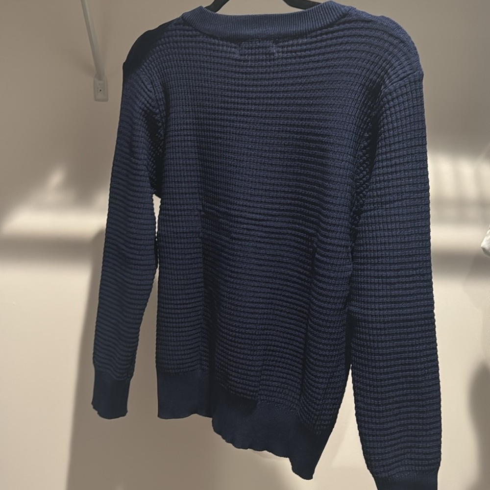 NWT Blue Button Down Sweater - Picture 2 of 3